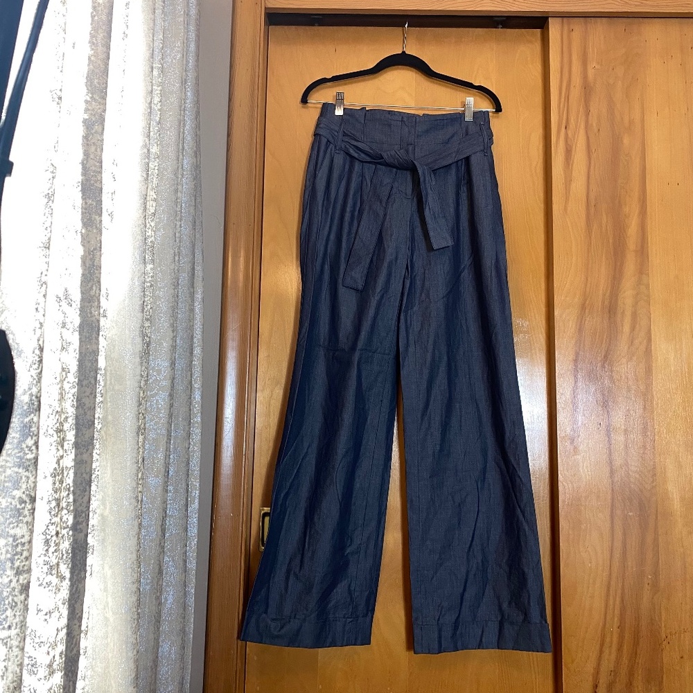 Women’s New York & Company Stretch Blue Wide Leg Trouser 0